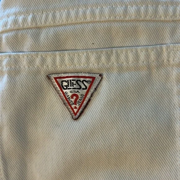 Vintage Guess White Denim Pants 26/27 - Picture 2 of 6